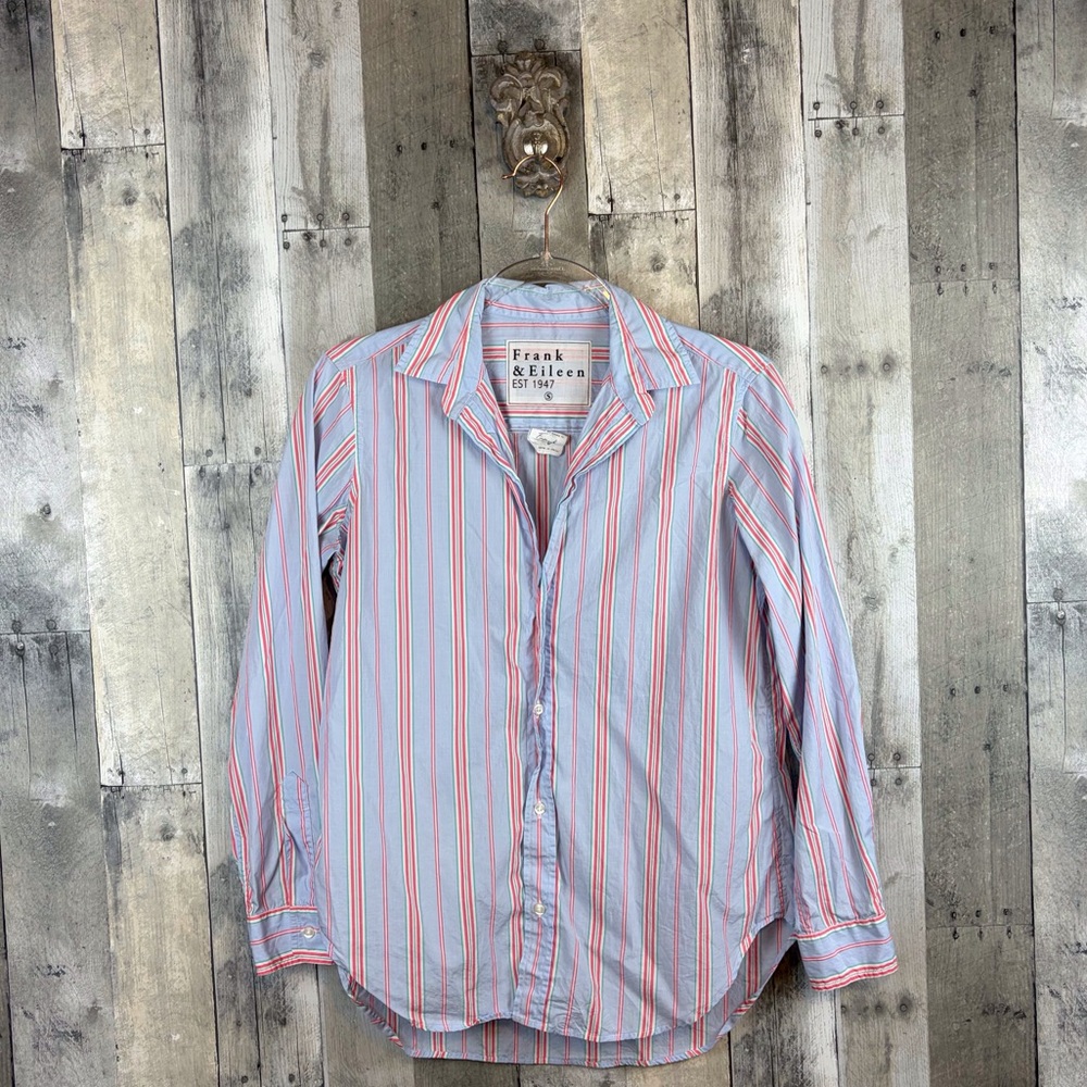 Frank and Eileen Multi Color Striped Cotton Button Down Shirt Size Small.